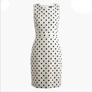 NWT J Crew polka dot sheath tweed dress, size 10